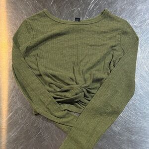 Olive Green Women's Cropped Top